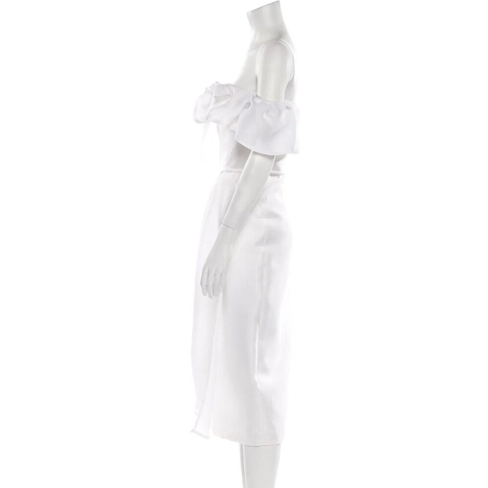 NWT. $2590 Carolina Herrera Bow Front Off Shoulder Wedding Bridal Dress 12 white - Picture 11 of 15
